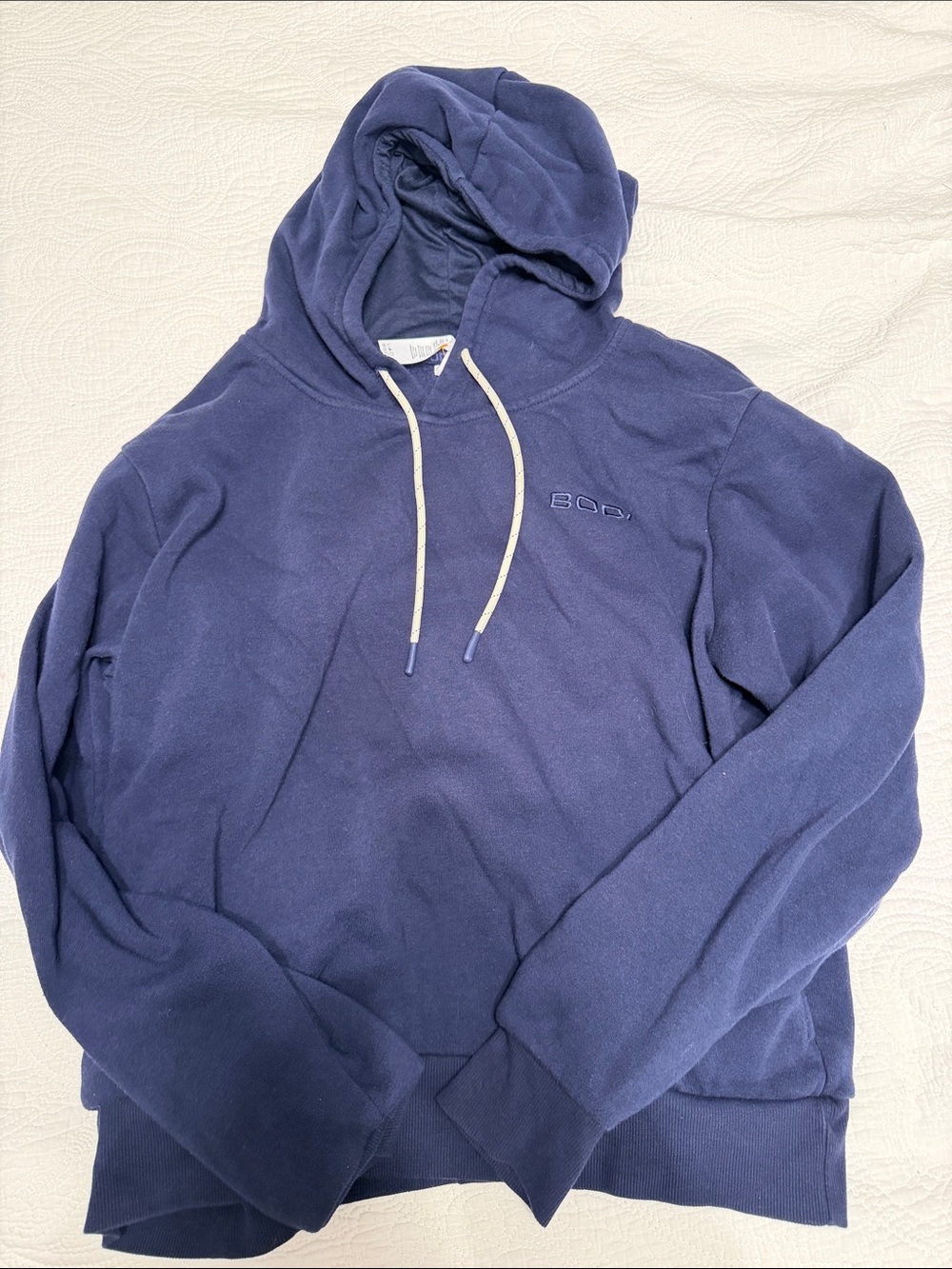 Men's Navy Hoodie with Subtle Logo Embroidery